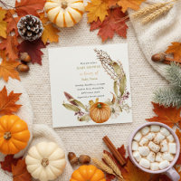 Automne automne baby shower invitation