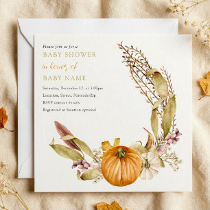 Automne automne baby shower invitation