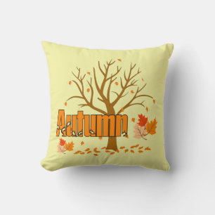 Automne Avec Arbre Et Feuille Lance Oreiller