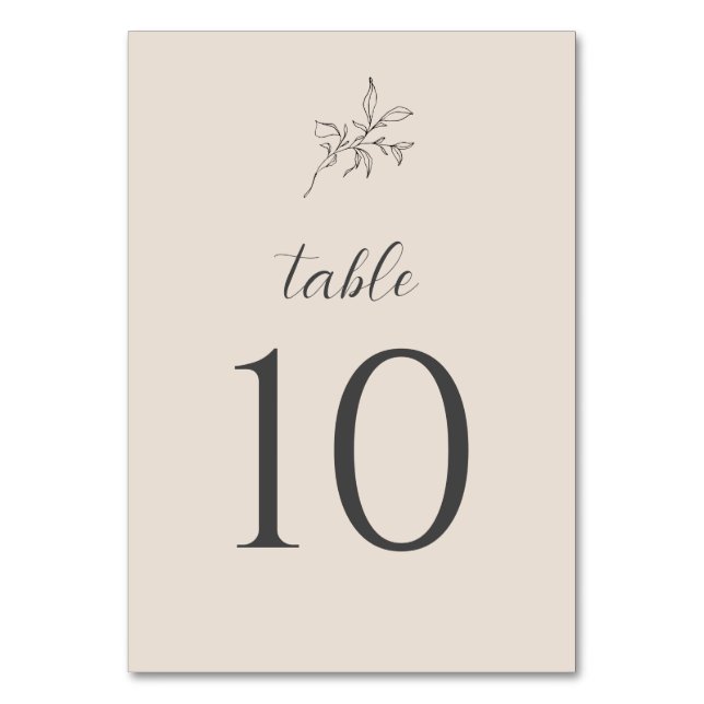 Automne Beige Elégant Noces Numéros de table (Par défaut)