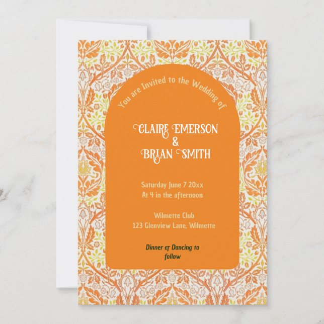 Automne Boho cadre floral invitation (Devant)