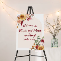 Automne Boho Mariage Affiche de bienvenue Commissi