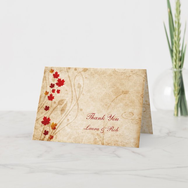 automne brun mariage Merci (Devant)