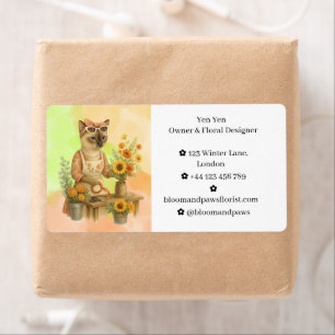 Automne Chat fleuriste arranger des fleurs