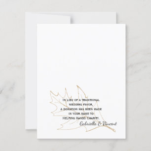 Automne Chêne Feuille Mariage Charité Carte Favori