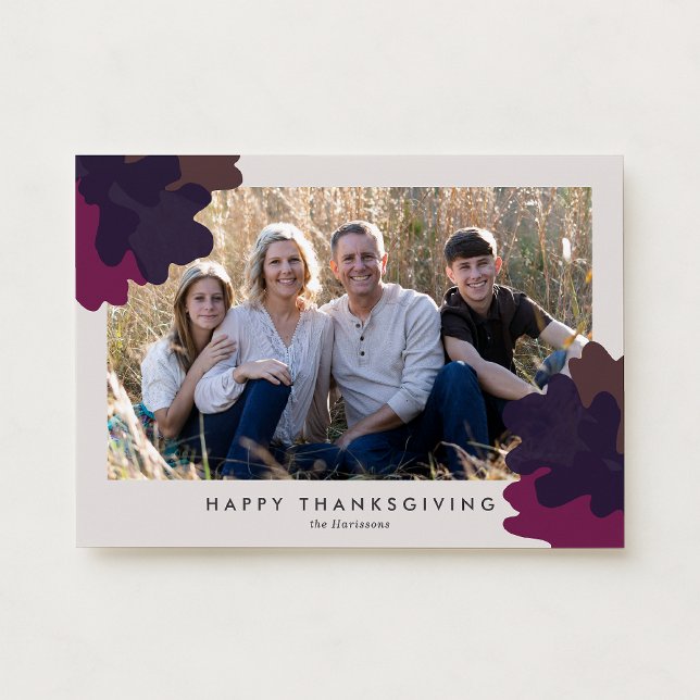 Automne Chêne Feuilles Thanksgiving Carte photo (Créateur téléchargé)