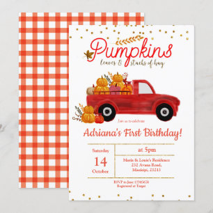 Automne Citrouille Anniversaire Invitation automne