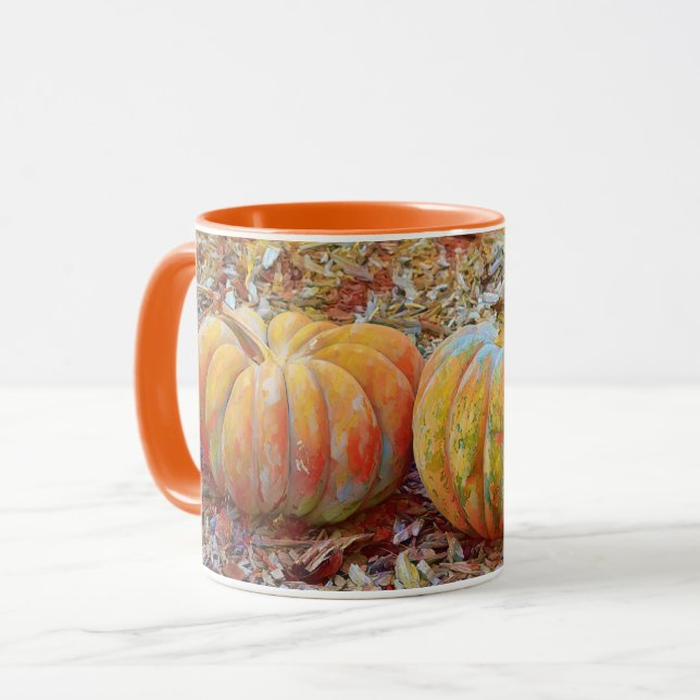 Automne Citrouille Art Mug Cup (Devant gauche)