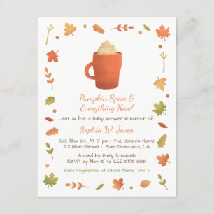 Automne Citrouille épice Baby Shower Invitations