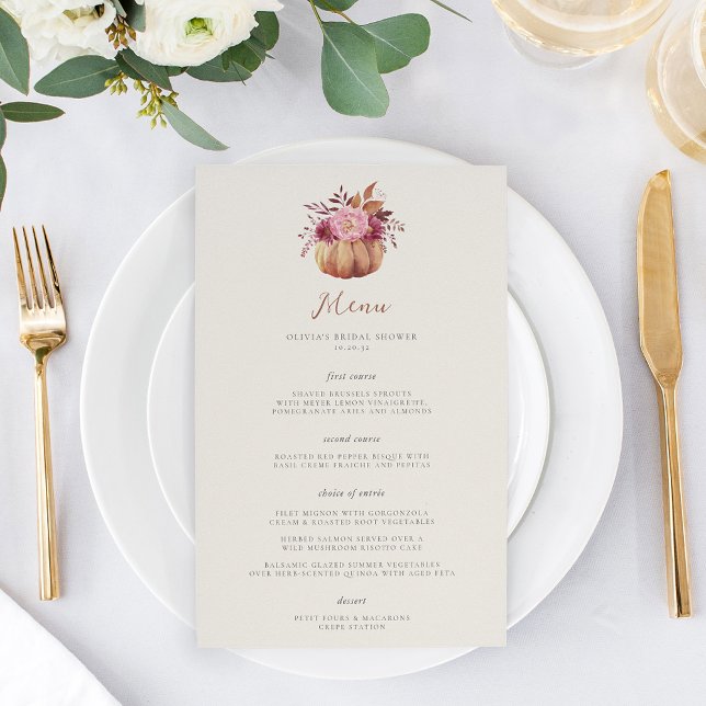 Automne Citrouille et Fleur sauvage Automne Menu d (Créateur téléchargé)