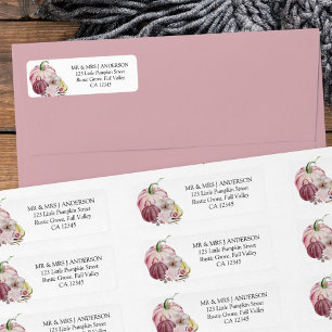 Automne Citrouille Rustique Rose Aquarelle Adresse