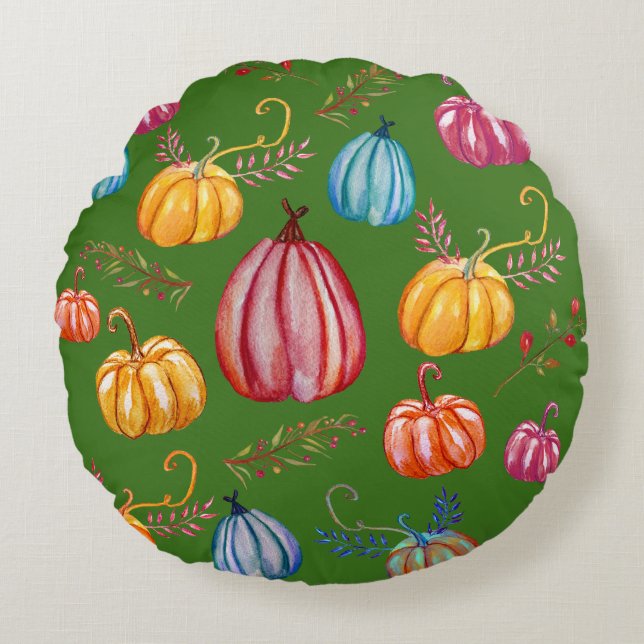automne coloré Art Lanterns Coussin ronde (Devant)