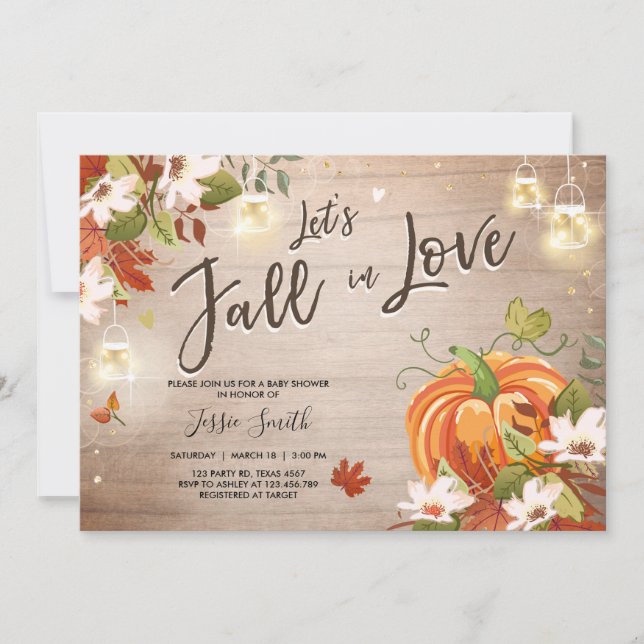 Automne dans Love douche invitation bébé nuptiale  (Devant)