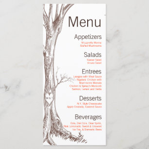 Automne de 25 de menu de cartes d'automne d'arbre