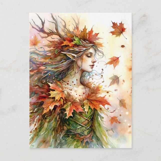 Automne Dryad Fairycore Automne Carte Postale esth (Devant)