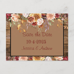 Automne Enregistrer la carte de date - Rustic Flor
