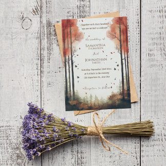 Automne Faire-part de mariage rustique