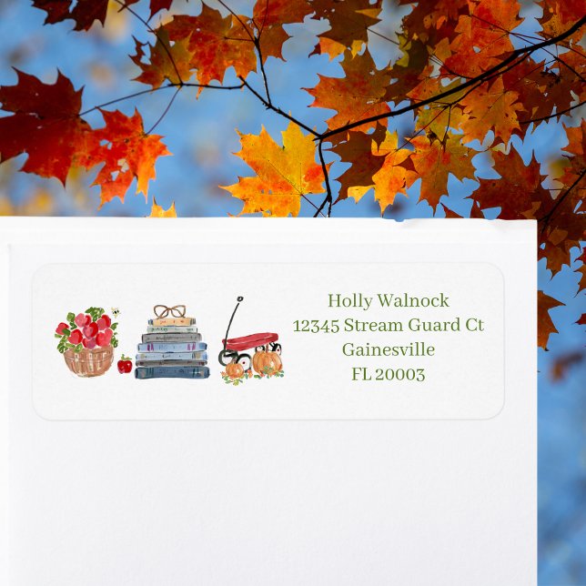 Automne Favoris Pommes Livres Red Wagon Citrouille (Créateur téléchargé)