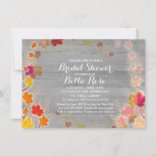 automne feuille automne nuptiale douche invitation