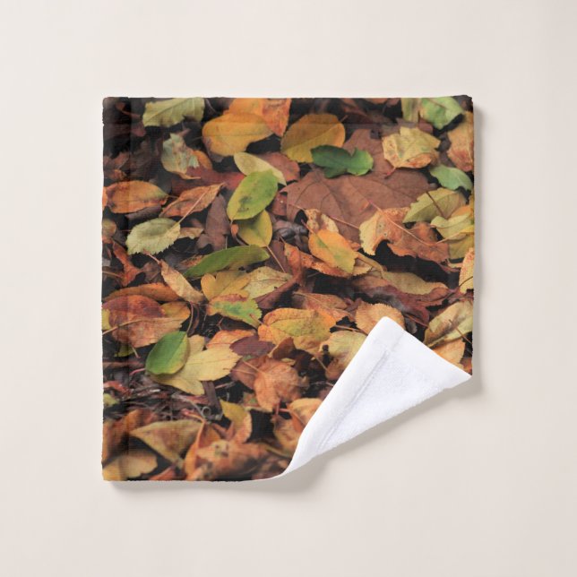 automne, feuille sec (Gant de toilette)