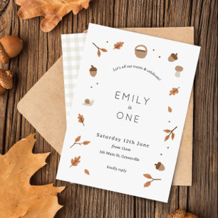 Automne Feuilles Automne Bois En vichy Invitation