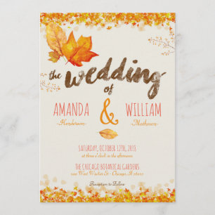 Automne Feuilles d'automne Faire-part de mariage a
