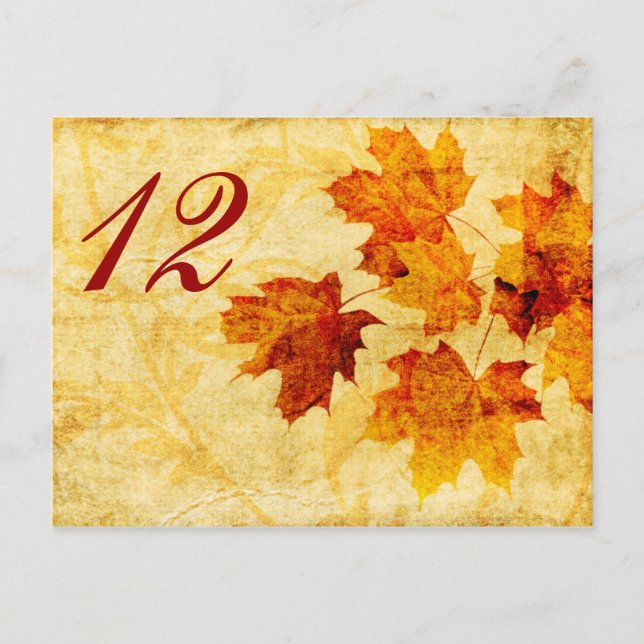 automne feuilles mariage carte de siège (Devant)