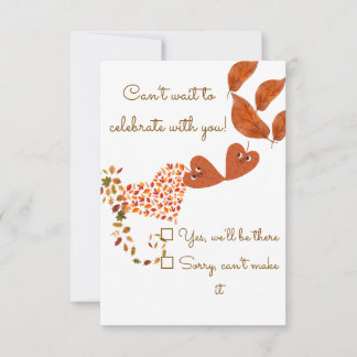 Automne Feuilles Mariage Carte RSVP