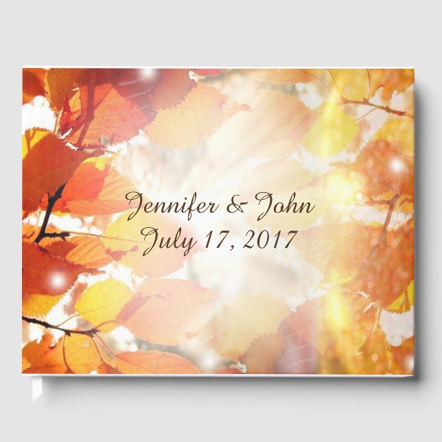 Automne Feuilles Mariage Livre d'invité (Recto)
