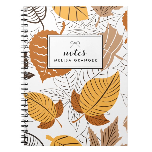 Automne Feuilles Motif Carnet personnalisé (Devant)