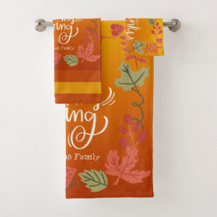 Automne Feuilles Orange Green Bon thanksgiving