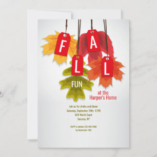 Automne Feuilles Tags Invitation
