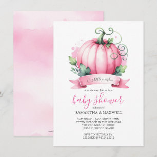 Automne Fille Bébé Douche Invitations Petit Citrou