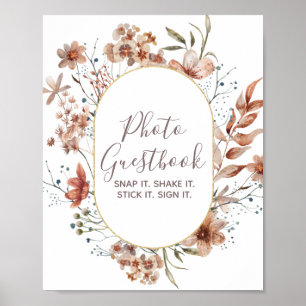 Automne Fleur sauvage Aquarelle photo Livre d'or