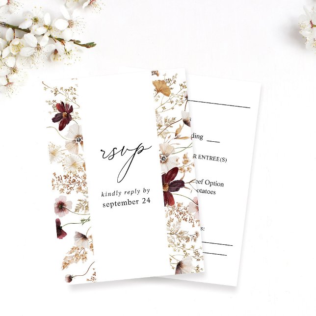 Automne Fleur sauvage Floral w Repas RSVP (Créateur téléchargé)