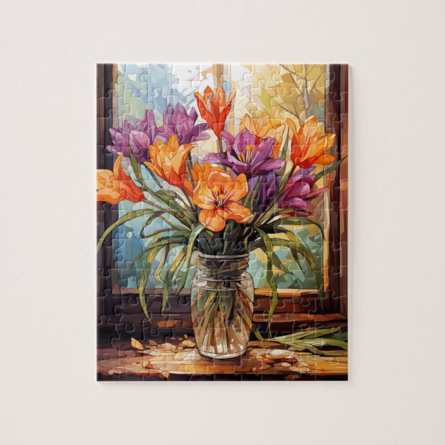 Automne Fleurs safran Crocus Puzzle 110 Pcs. 20,5  (Vertical)