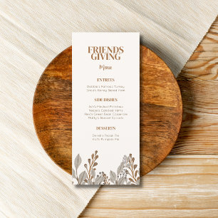 Automne Floral Boho Friendsgiving Menu Modèle