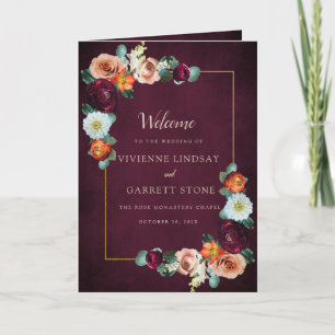 Automne Floral Mariage Programme de livret