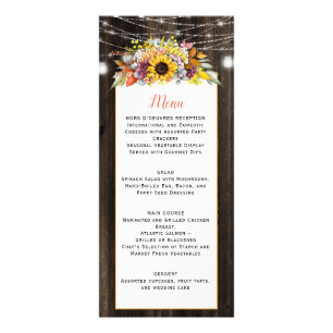 Automne Floral Mason Jar String Lights Menu Mariag