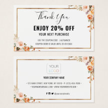 Automne Floral Terracotta Business Logo Remise