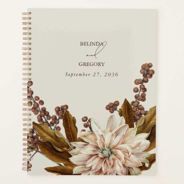 Automne Floral Tones Terre Aquarelle Mariage de au (Devant)