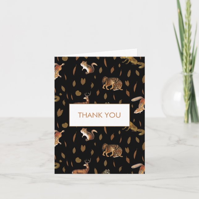 Automne Forêt Animaux Automne Feuilles Carte de re (Devant)