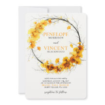 Automne Ginkgo Biloba Faire-part de mariage de cou