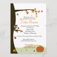 Automne Halloween 5x7 Baby shower Invitation