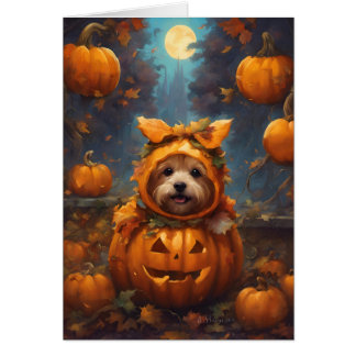 Automne Halloween Citrouille Puppy Cute