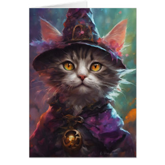 Automne Halloween Kitten en costume de sorcière