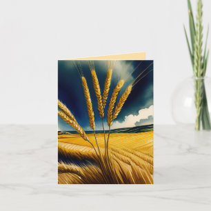 Automne Harvest Prairie Gold Carte de voeux pliée