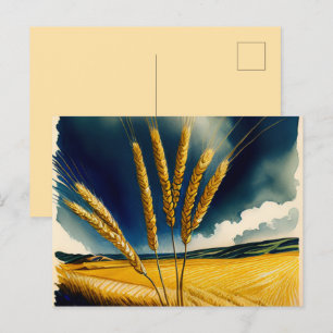 Automne Harvest Prairie Gold Holiday Carte postale