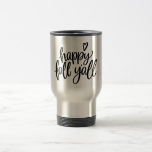 Automne heureux vous tasse grise de voyage d'acier