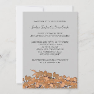 Automne laisse les invitations de mariage